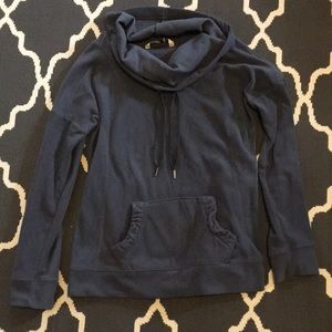 Gray Fleece Cowl Neck Sweatshirt